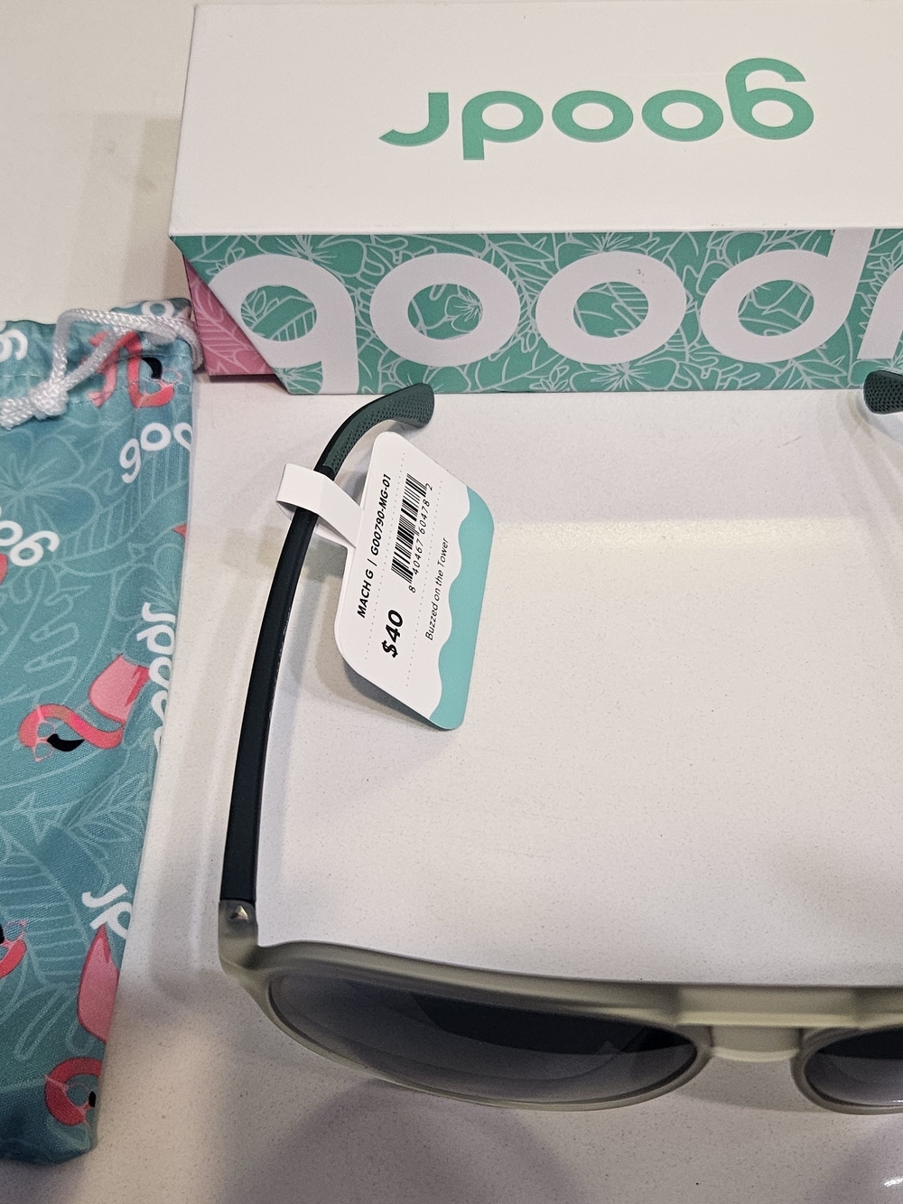 Goodr Mach G Buzzed on the Tower Polarized Sunglasses New Box Pouch Tags